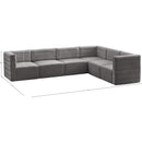 Meridian Quincy Grey Velvet Modular Sectional IMAGE 14