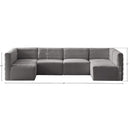 Meridian Quincy Grey Velvet Modular Sectional IMAGE 14