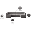 Meridian Quincy Grey Velvet Modular Sectional IMAGE 15