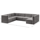 Meridian Quincy Grey Velvet Modular Sectional IMAGE 16