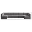 Meridian Quincy Grey Velvet Modular Sectional IMAGE 14