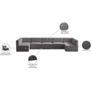 Meridian Quincy Grey Velvet Modular Sectional IMAGE 15