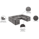 Meridian Quincy Grey Velvet Modular Sectional IMAGE 16