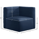 Meridian Quincy Navy Velvet Modular Corner Chair IMAGE 13