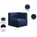 Meridian Quincy Navy Velvet Modular Corner Chair IMAGE 14