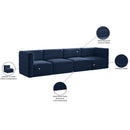 Meridian Quincy Navy Velvet Modular Sofa IMAGE 15