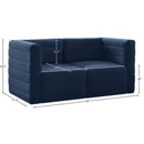 Meridian Quincy Navy Velvet Modular Sofa IMAGE 14