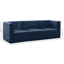 Meridian Quincy Navy Velvet Modular Sofa IMAGE 14
