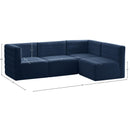 Meridian Quincy Navy Velvet Modular Sectional IMAGE 14