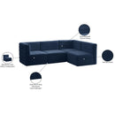 Meridian Quincy Navy Velvet Modular Sectional IMAGE 15