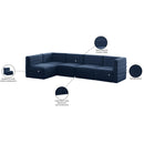 Meridian Quincy Navy Velvet Modular Sectional IMAGE 15