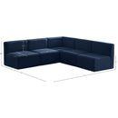 Meridian Quincy Navy Velvet Modular Sectional IMAGE 13