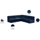 Meridian Quincy Navy Velvet Modular Sectional IMAGE 14