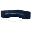 Meridian Quincy Navy Velvet Modular Sectional IMAGE 13