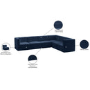 Meridian Quincy Navy Velvet Modular Sectional IMAGE 15