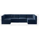 Meridian Quincy Navy Velvet Modular Sectional IMAGE 14