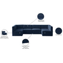 Meridian Quincy Navy Velvet Modular Sectional IMAGE 15