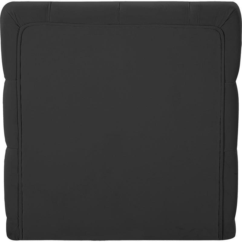 Meridian Tuft Black Velvet Armless Chair IMAGE 3