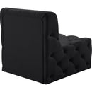 Meridian Tuft Black Velvet Armless Chair IMAGE 4