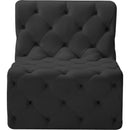 Meridian Tuft Black Velvet Armless Chair IMAGE 5