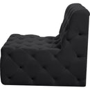 Meridian Tuft Black Velvet Armless Chair IMAGE 7