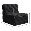 Meridian Tuft Black Velvet Armless Chair IMAGE 8