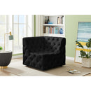 Meridian Tuft Black Velvet Corner Chair IMAGE 2
