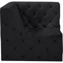 Meridian Tuft Black Velvet Corner Chair IMAGE 6