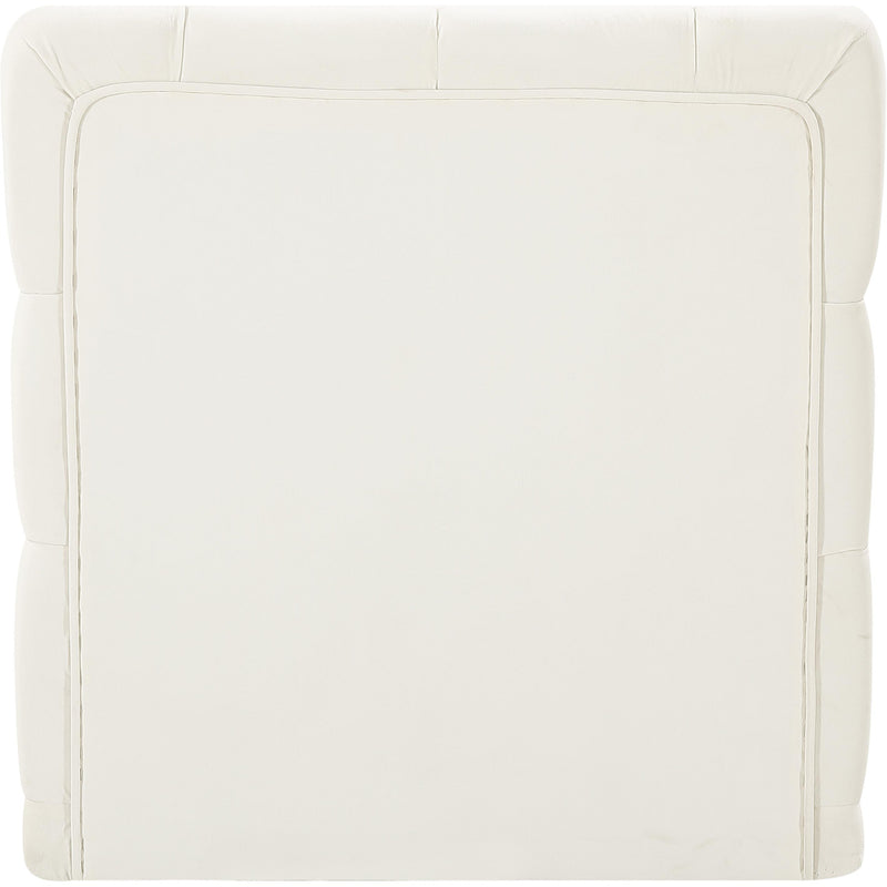 Meridian Tuft Cream Velvet Armless Chair IMAGE 3