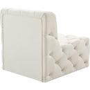 Meridian Tuft Cream Velvet Armless Chair IMAGE 4