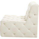 Meridian Tuft Cream Velvet Armless Chair IMAGE 7