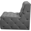 Meridian Tuft Grey Velvet Armless Chair IMAGE 7