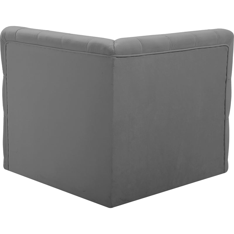 Meridian Tuft Grey Velvet Corner Chair IMAGE 3