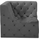 Meridian Tuft Grey Velvet Corner Chair IMAGE 6