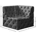 Meridian Tuft Grey Velvet Corner Chair IMAGE 7