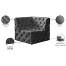 Meridian Tuft Grey Velvet Corner Chair IMAGE 8