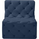 Meridian Tuft Navy Velvet Armless Chair IMAGE 5