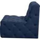 Meridian Tuft Navy Velvet Armless Chair IMAGE 7