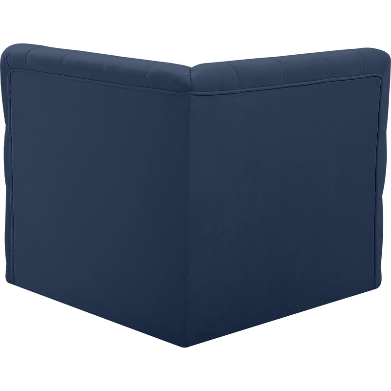 Meridian Tuft Navy Velvet Corner Chair IMAGE 3