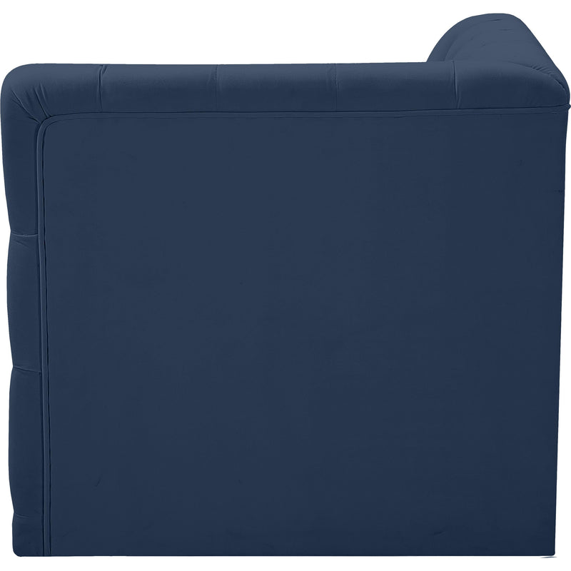 Meridian Tuft Navy Velvet Corner Chair IMAGE 4