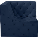 Meridian Tuft Navy Velvet Corner Chair IMAGE 6