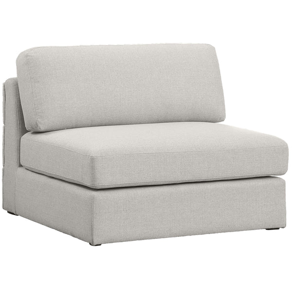 Meridian Beckham Stationary Fabric Chair 681Beige-Armless IMAGE 1