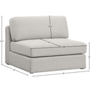 Meridian Beckham Beige Durable Linen Textured Fabric Armless IMAGE 7