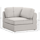 Meridian Beckham Beige Durable Linen Textured Fabric Corner IMAGE 7