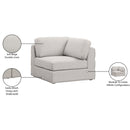 Meridian Beckham Beige Durable Linen Textured Fabric Corner IMAGE 8