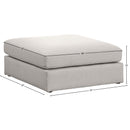 Meridian Beckham Beige Durable Linen Textured Fabric Ottoman IMAGE 5