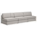 Meridian Beckham Beige Durable Linen Textured Fabric Modular Sofa IMAGE 7