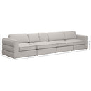 Meridian Beckham Beige Durable Linen Textured Fabric Modular Sofa IMAGE 7