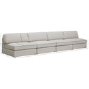 Meridian Beckham Beige Durable Linen Textured Fabric Modular Sofa IMAGE 7