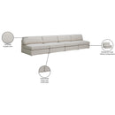 Meridian Beckham Beige Durable Linen Textured Fabric Modular Sofa IMAGE 8